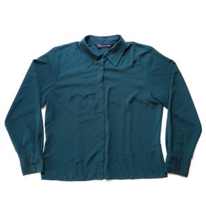 Preston & York Button Down Blouse Green Size 14
